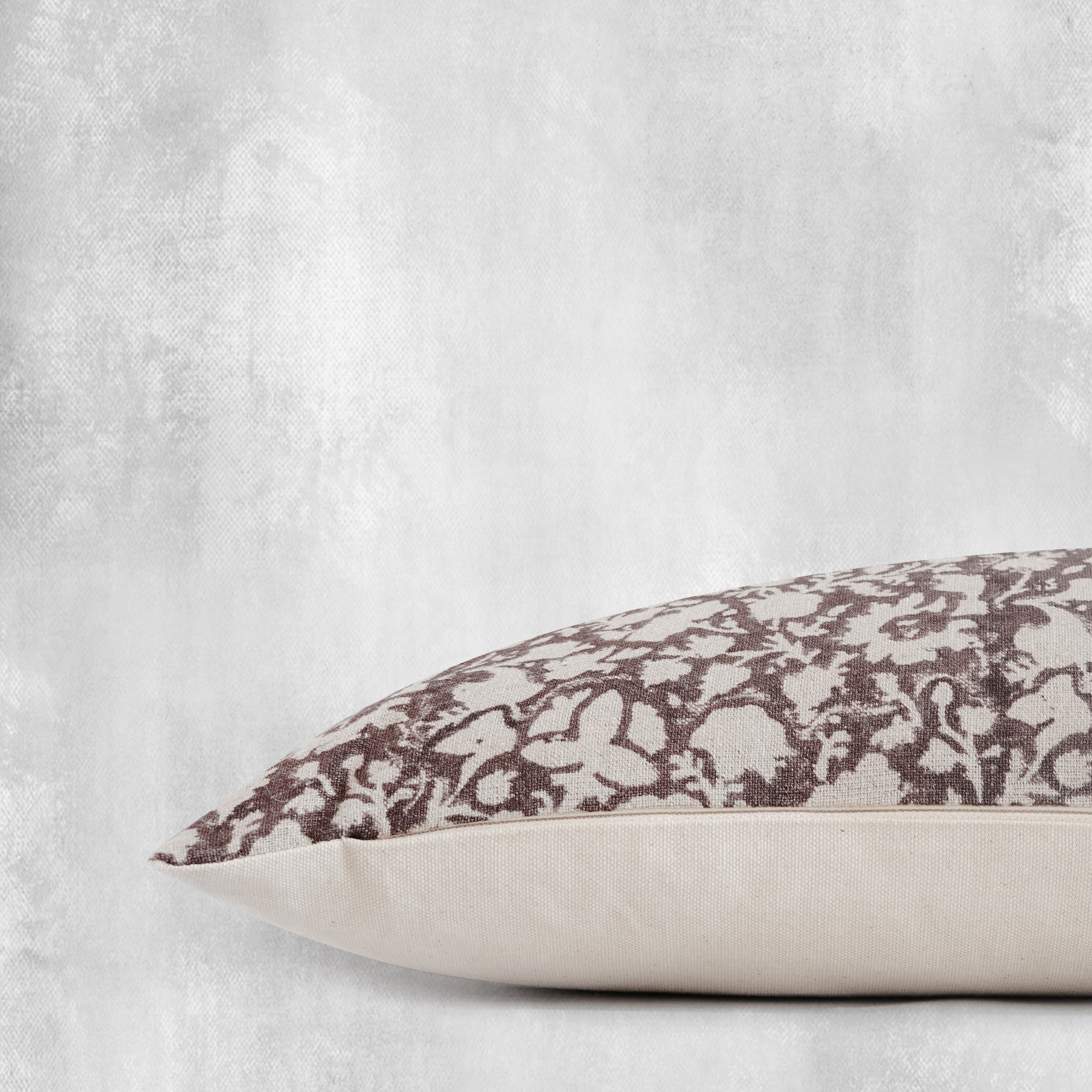 Bunmi Hand Block Linen Lumbar Pillow Cover