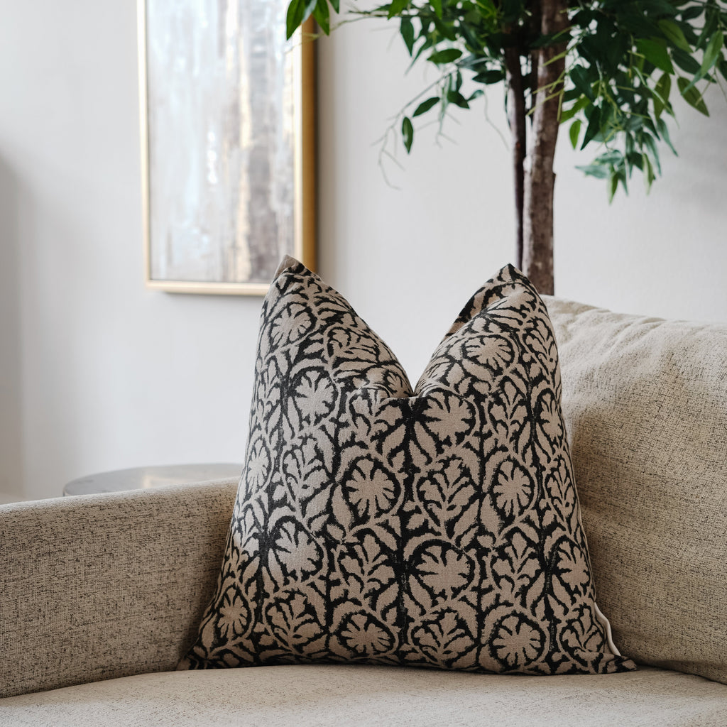 Petal Hand Block Print Pillow Cover