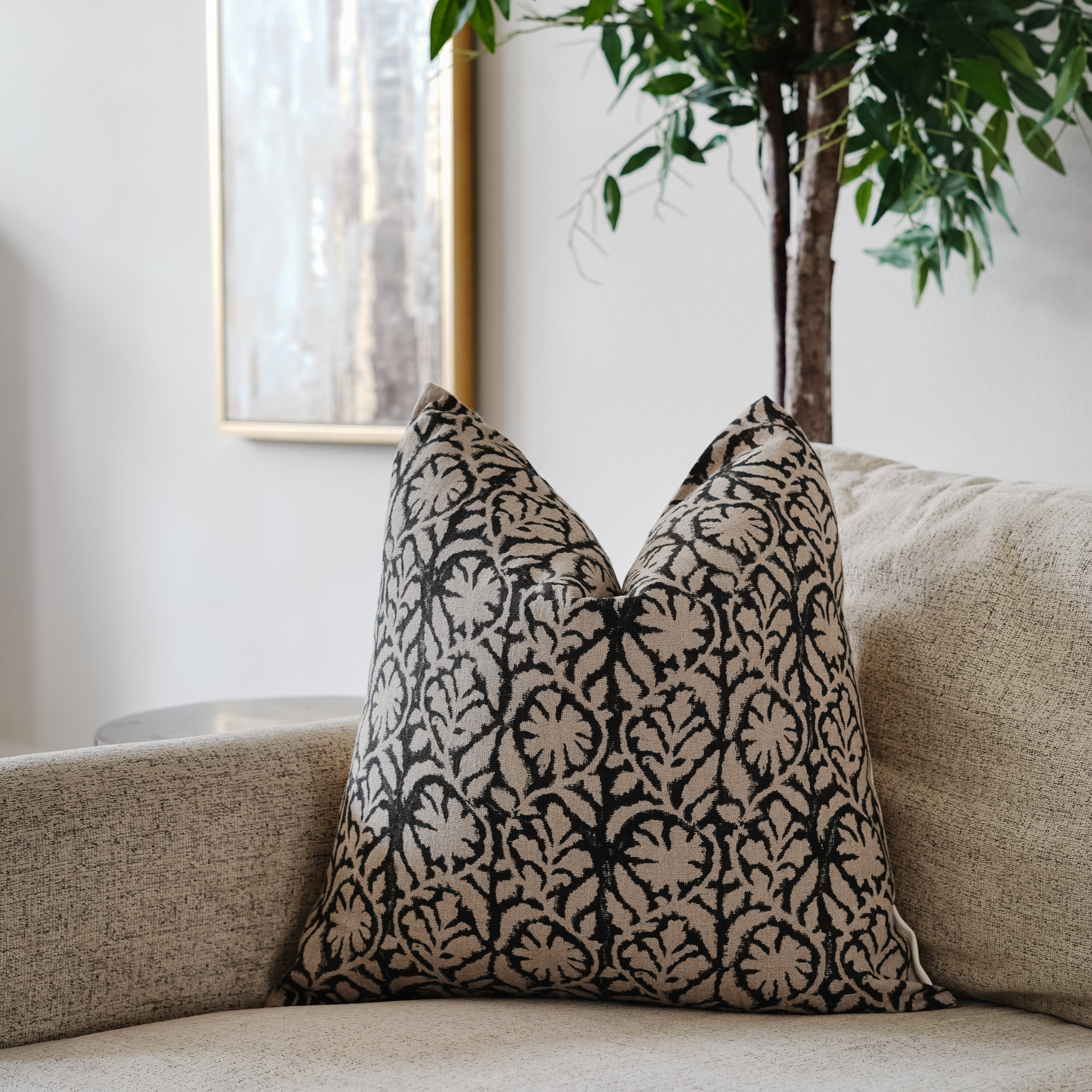 Petal Hand Block Print Pillow Cover