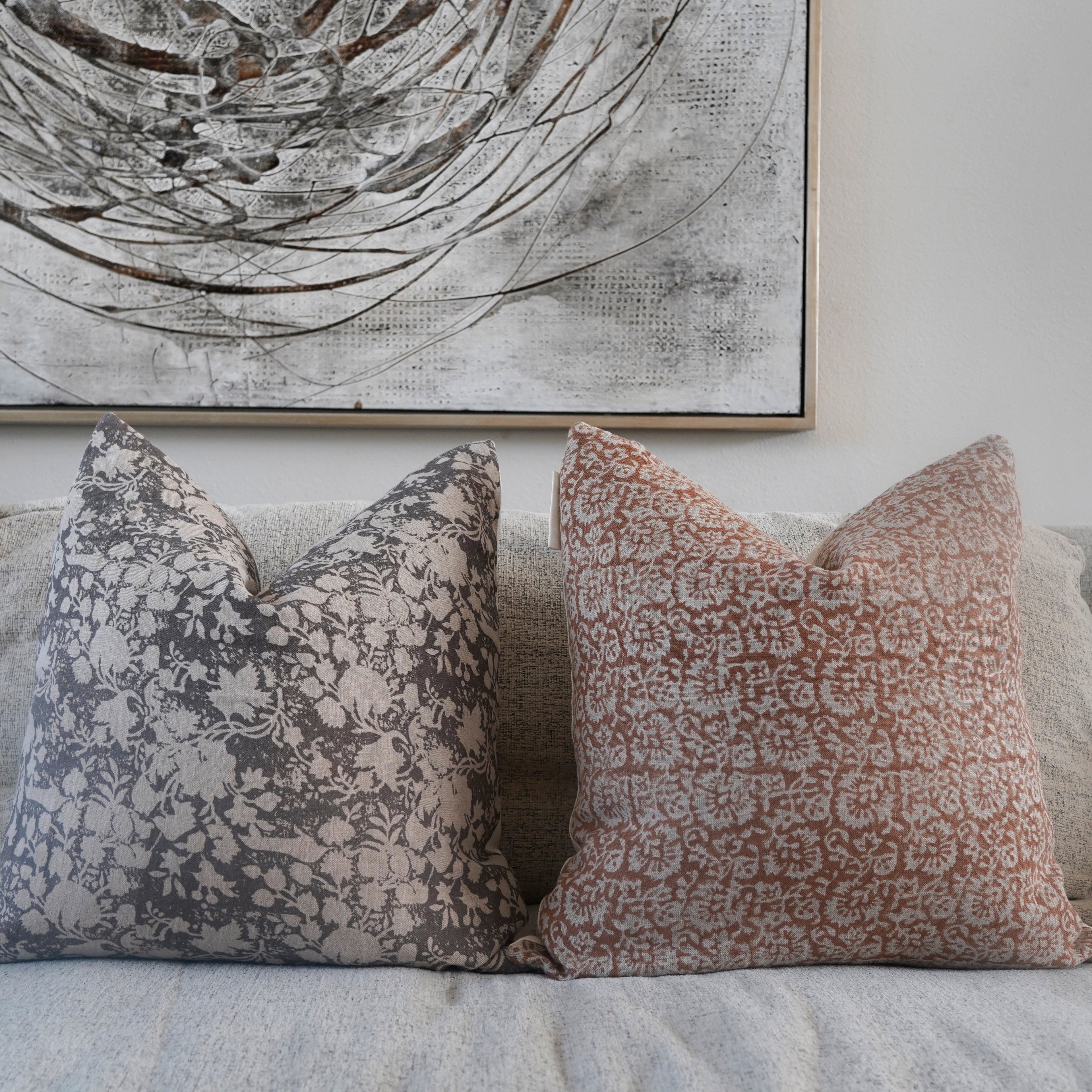 Juba Indian Hand Block Linen Pillow cover