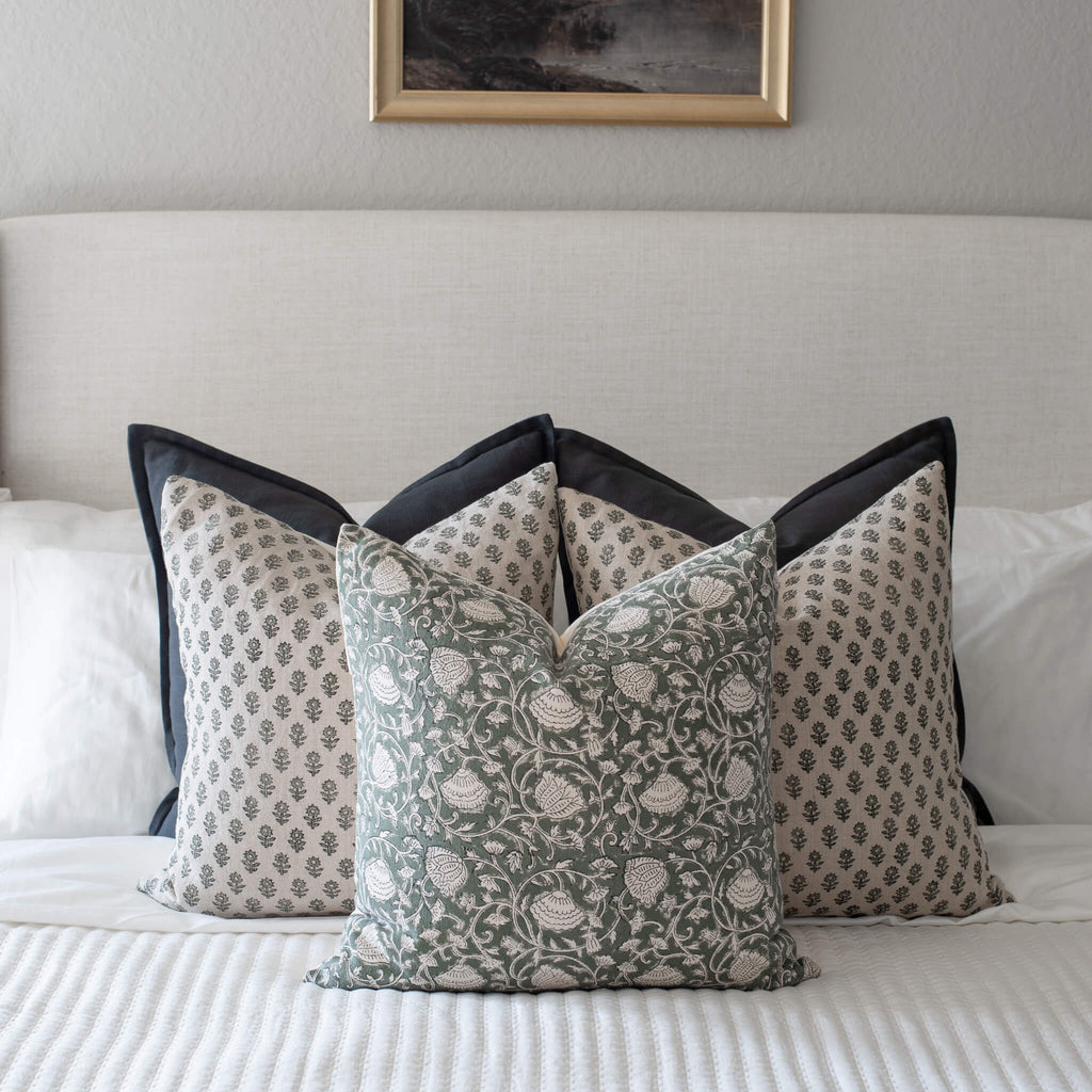 Sabine Floral Block Printed Pillow Cover