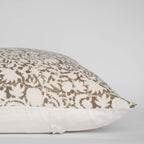 Ochre Floral Block Printed Pillow Cover