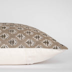 Rhea Floral Block Printed Pillow Cover | Mustard