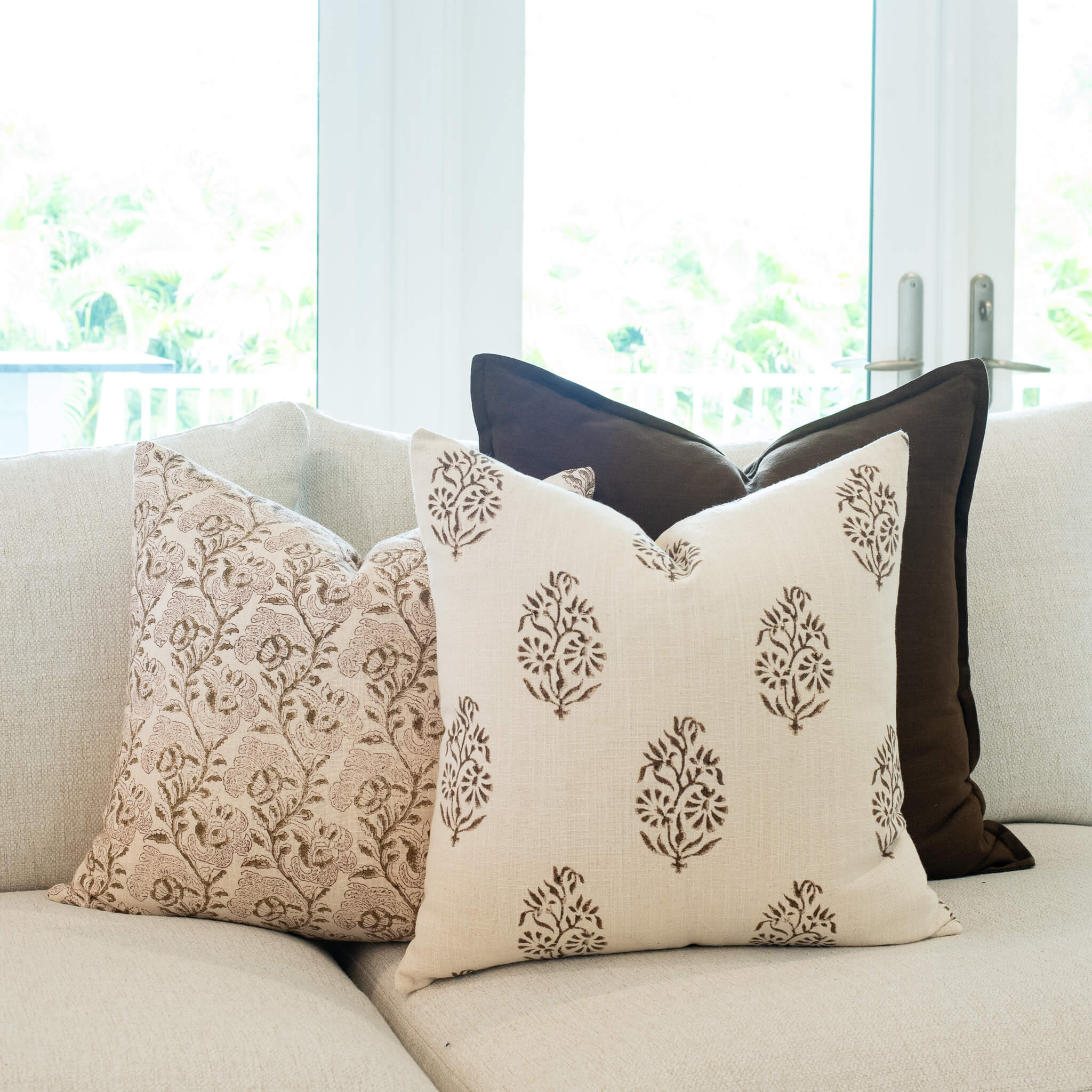 Solana Floral Block Printed Pillow Cover