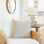Fina Striped Pillow Cover | Cream, Black