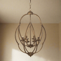 Antique Bronze Iron Chandelier with Gold Finish