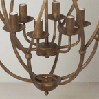 Antique Bronze Iron Chandelier with Gold Finish