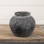 Distressed Charcoal Terracotta Clay Vase