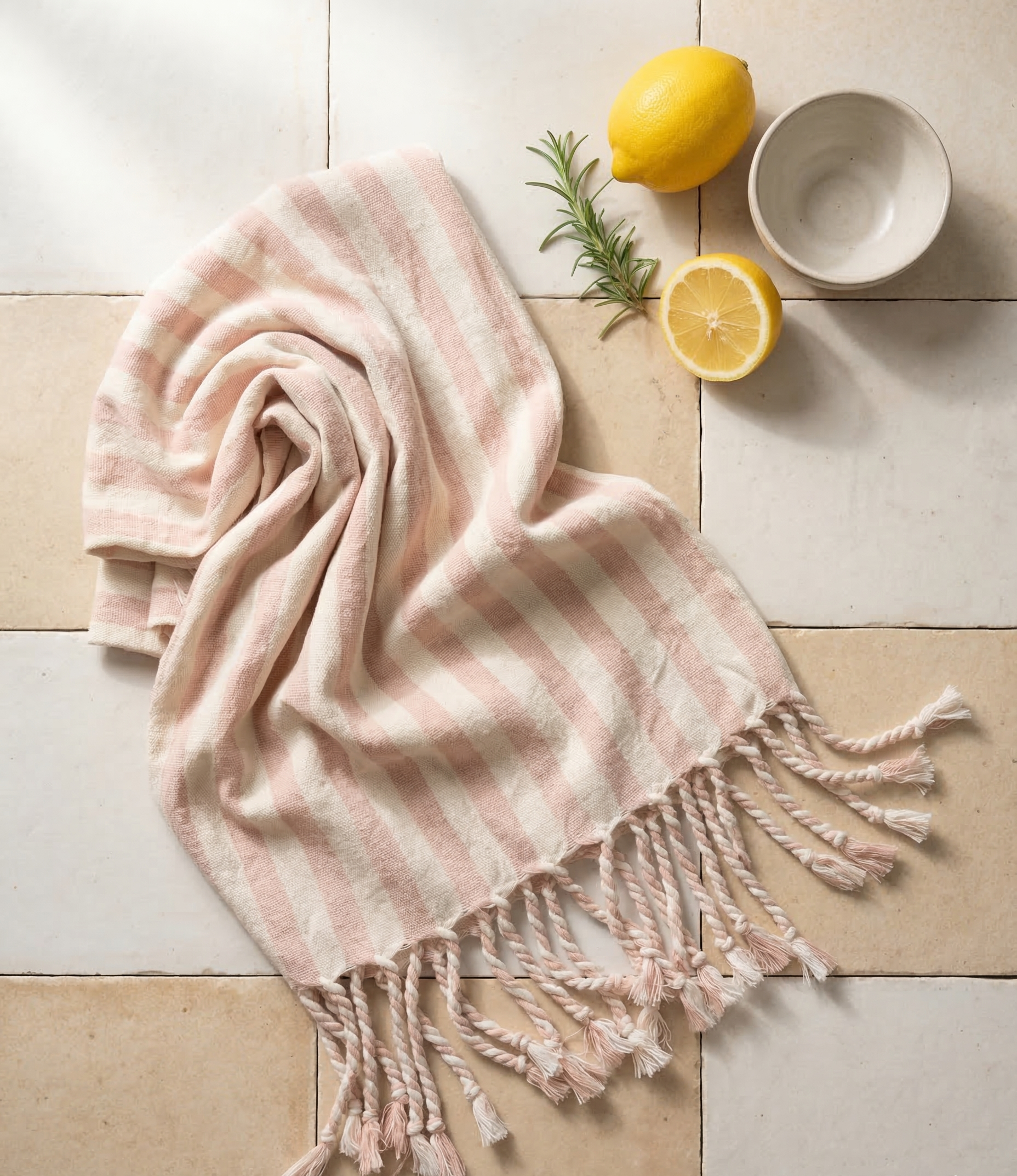 Salmon Cotton Linen Towel/Throw