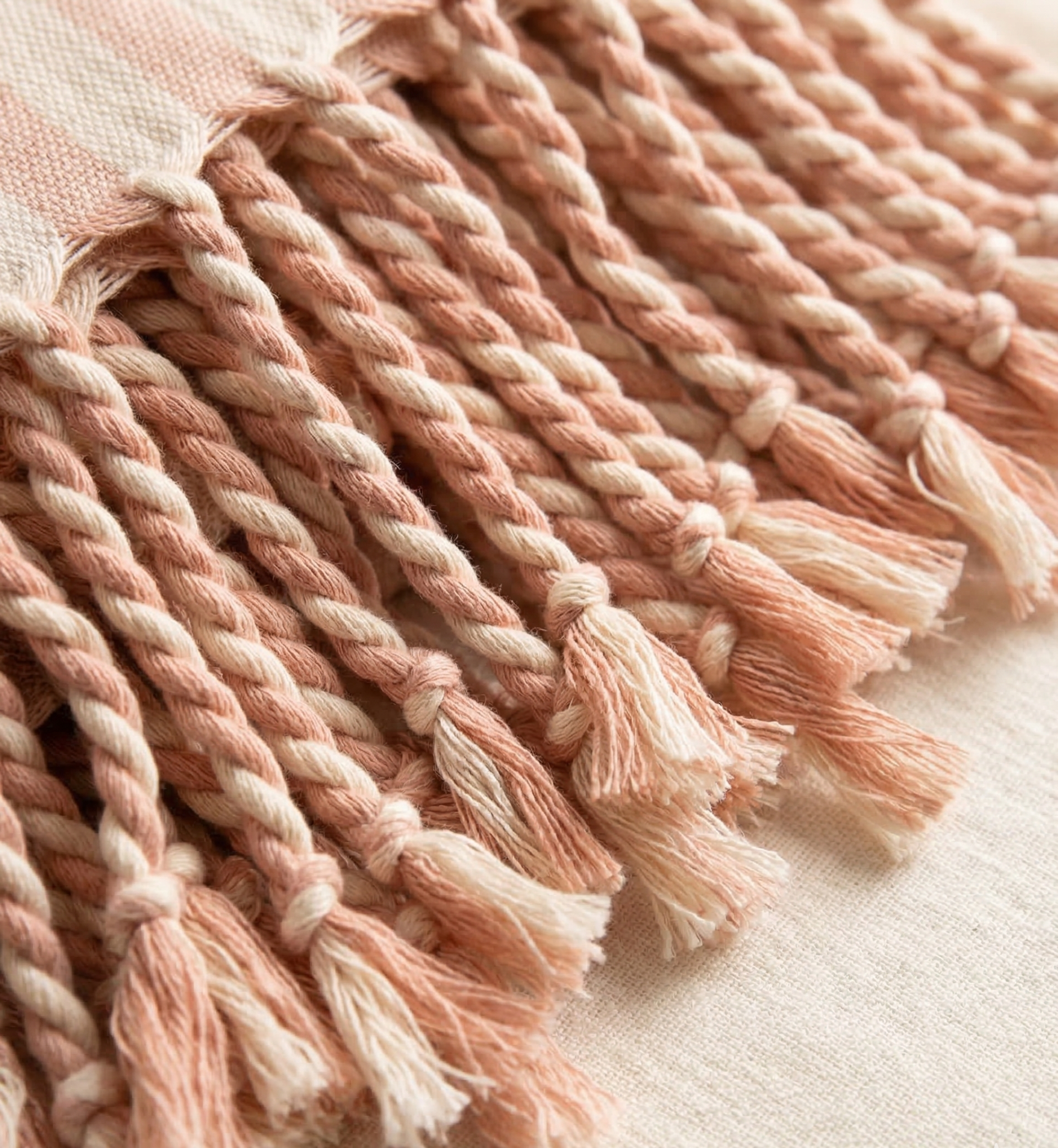 Salmon Cotton Linen Towel/Throw
