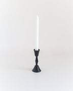 Low Diamond Hand-Forged Iron Candle Stand