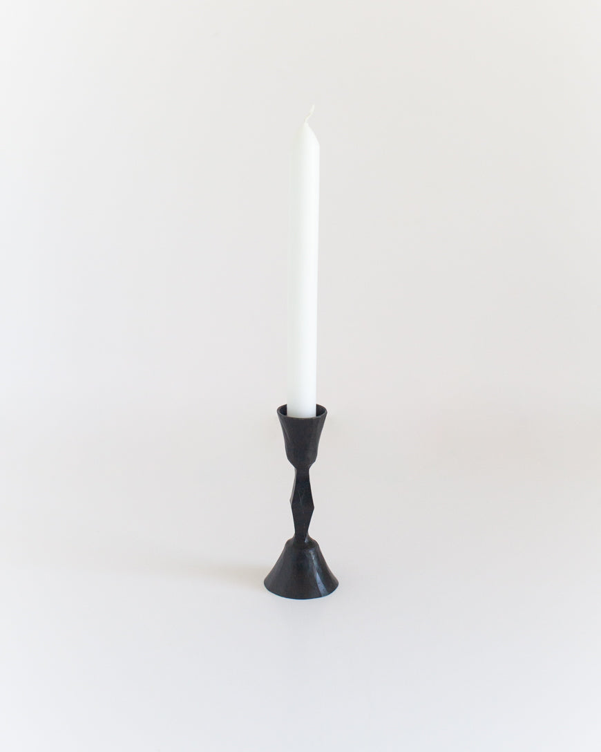 Low Diamond Hand-Forged Iron Candle Stand