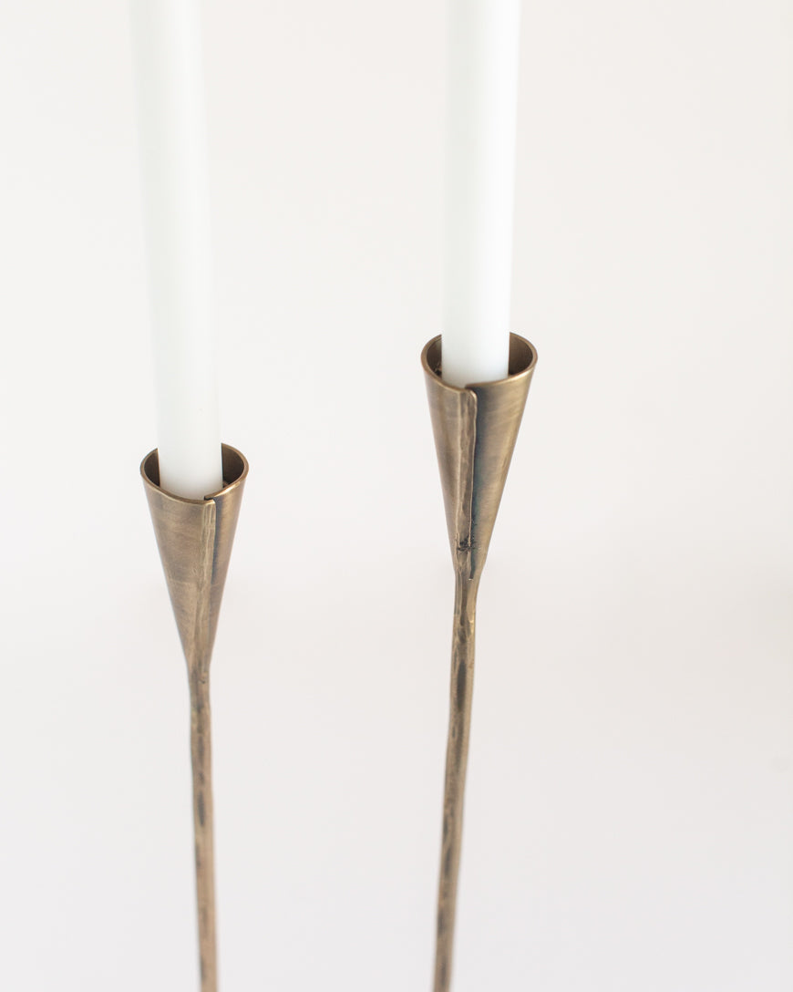 Phoenix Hand-Forged Iron Candle Stands | Set of 2
