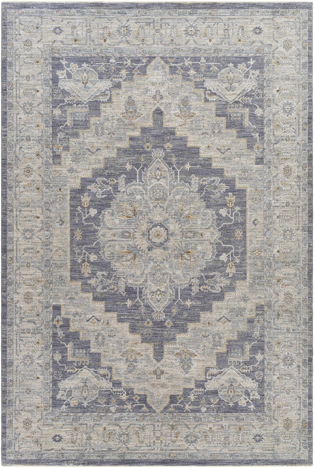 Sema Blue Medallion Thick Luxe Area Rug