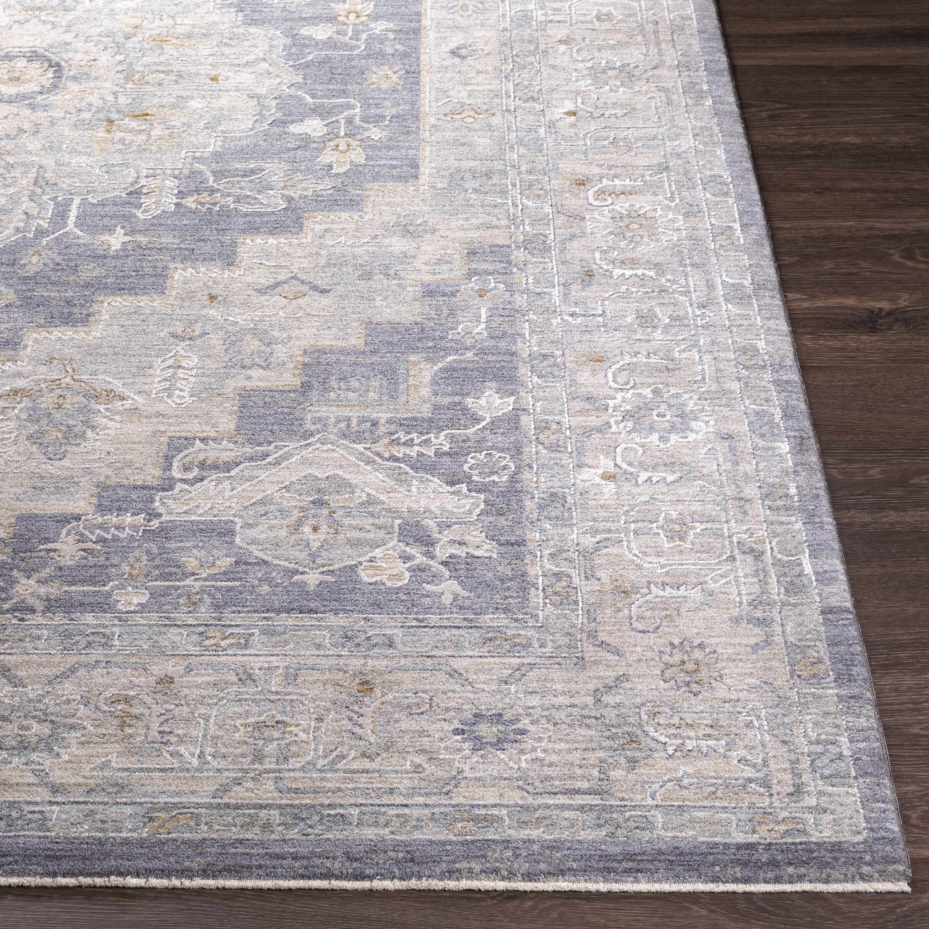 Sema Blue Medallion Thick Luxe Area Rug