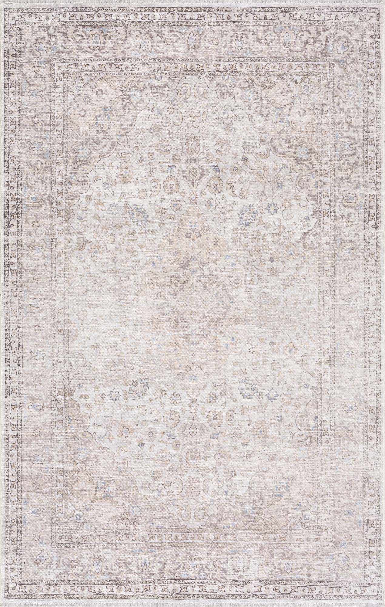 Cream Holi Washable Area Rug