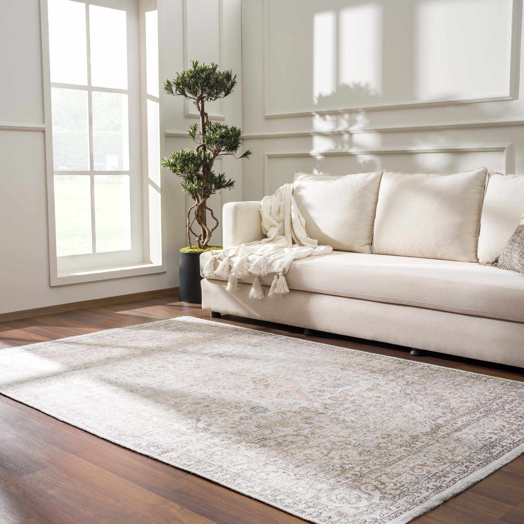 Cream Holi Washable Area Rug