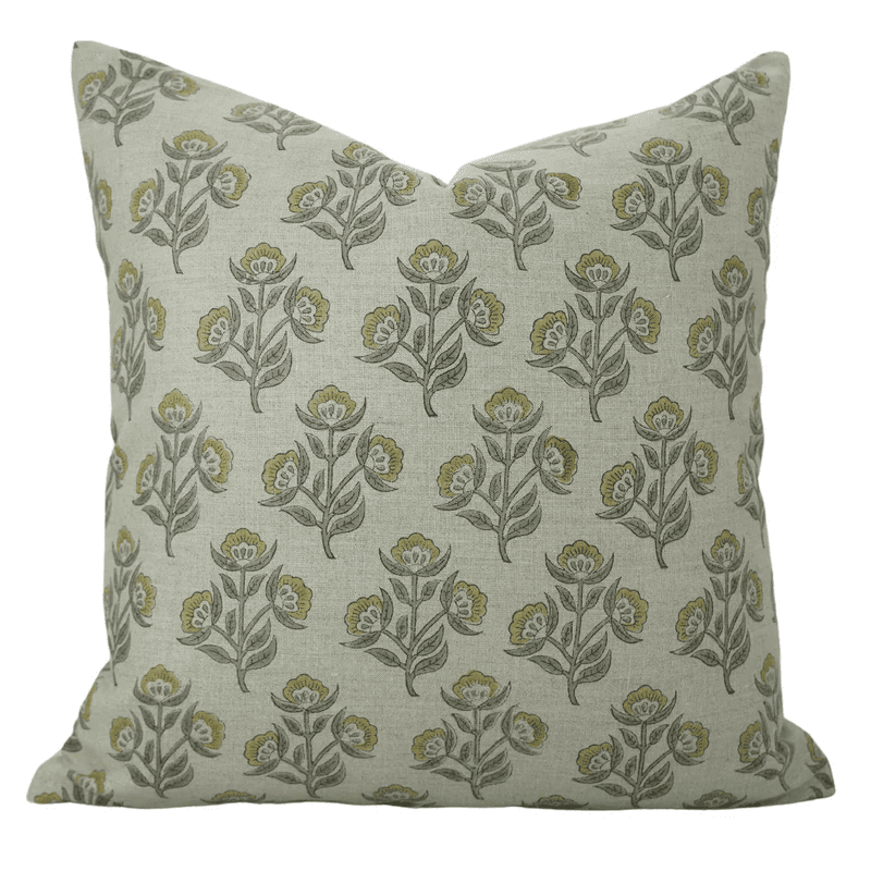 Handmade Pure Linen Pillow Cover - Floral