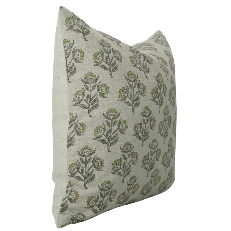 Handmade Pure Linen Pillow Cover - Floral