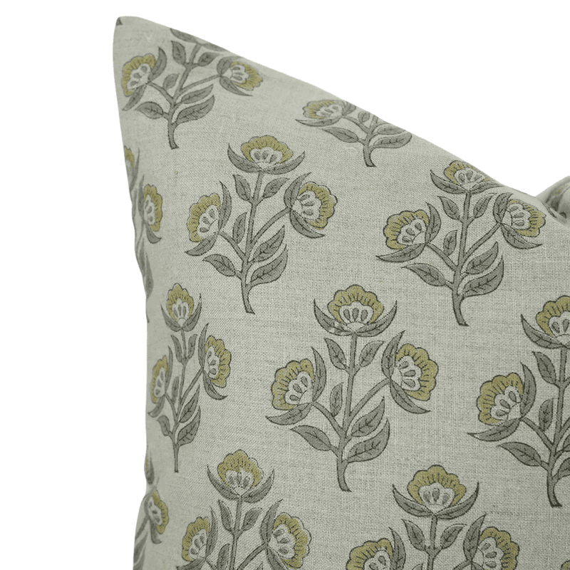 Handmade Pure Linen Pillow Cover - Floral