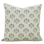 Handblock Print Linen Floral Pillow Cover - Diwali Flower