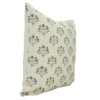 Handblock Print Linen Floral Pillow Cover - Diwali Flower