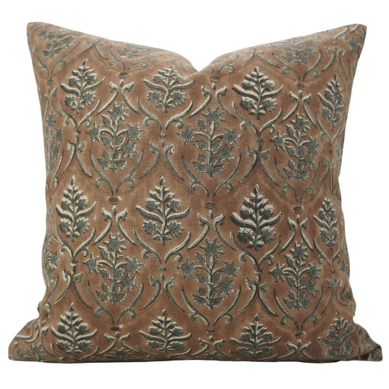Handcrafted Floral Linen Pillow Cover