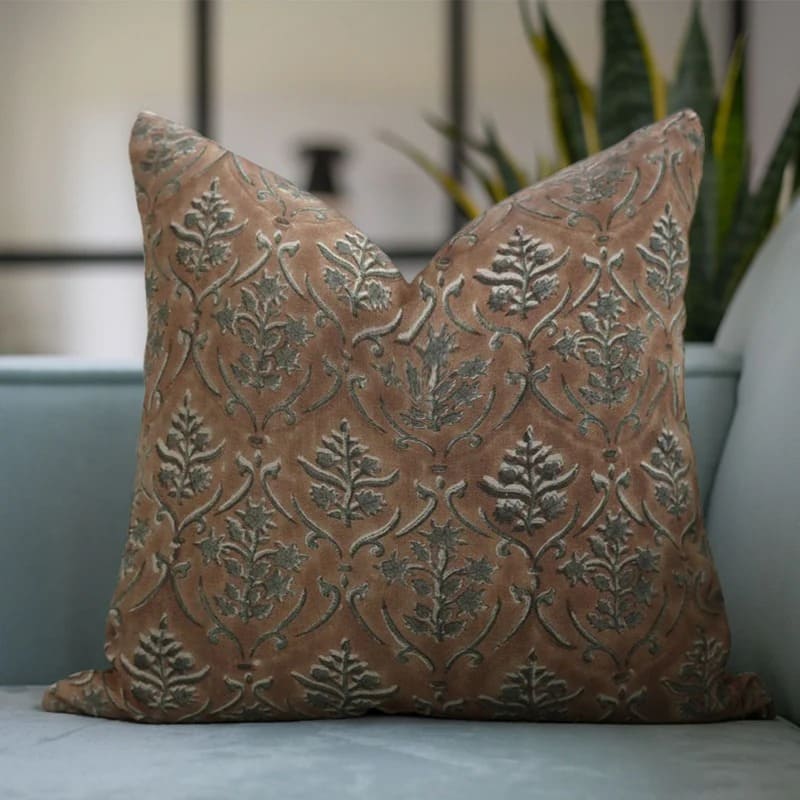 Handcrafted Floral Linen Pillow Cover