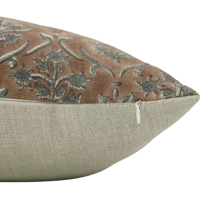 Handcrafted Floral Linen Pillow Cover