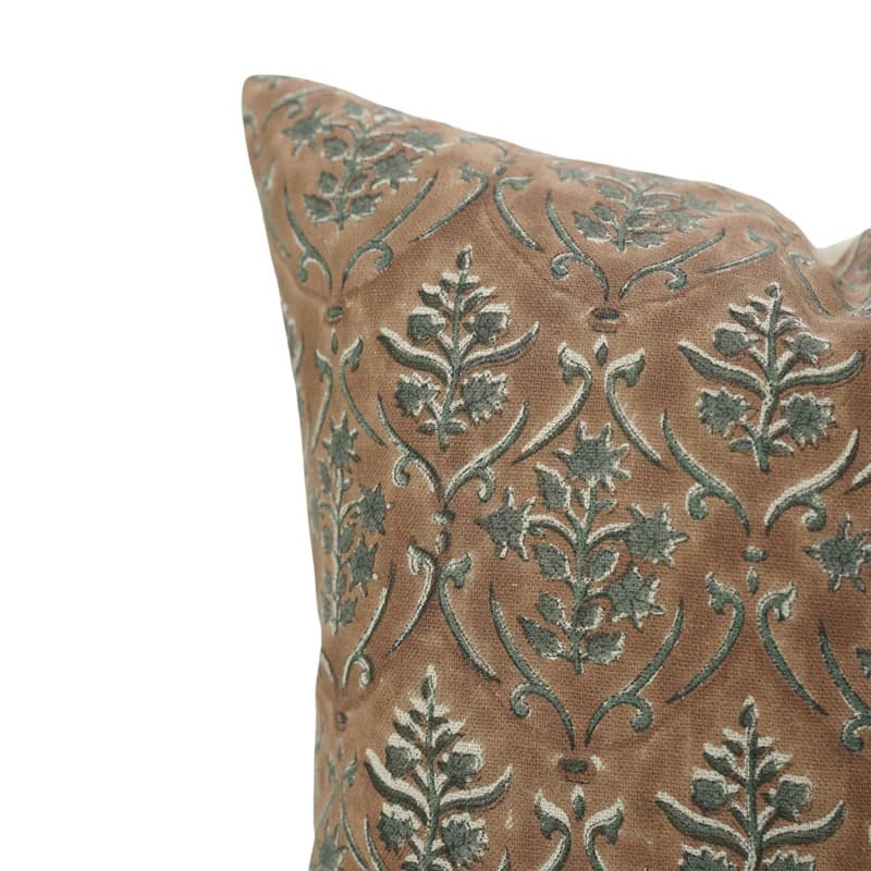 Handcrafted Floral Linen Pillow Cover