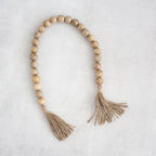 Wooden Bead Garland with Tassels