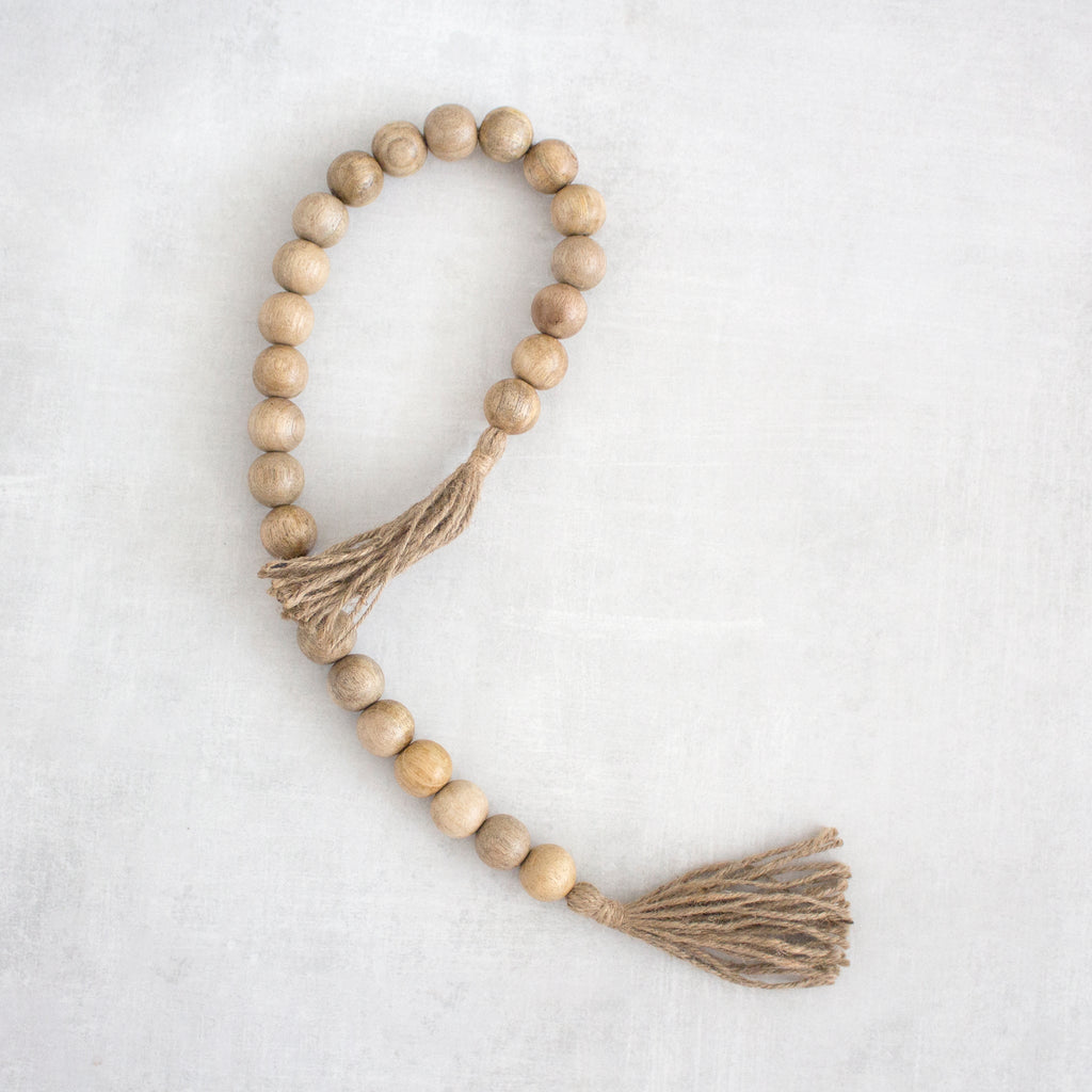 Wooden Bead Garland with Tassels