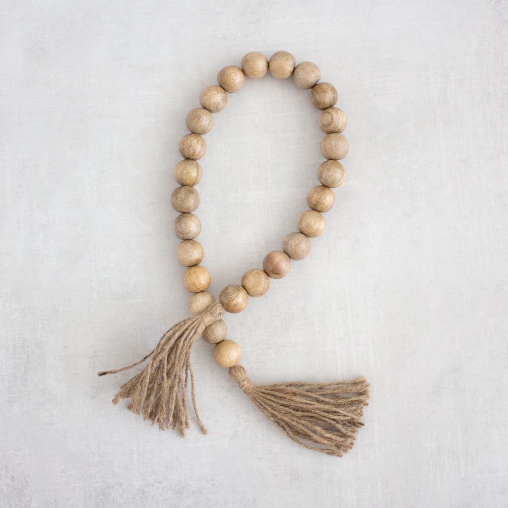 Wooden Bead Garland with Tassels