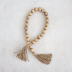 Wooden Bead Garland with Tassels
