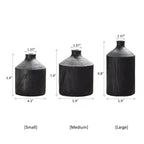 Black Wooden Narrow Neck Decorative Bottle