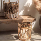 Open-Weave Rattan Basket