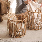 Open-Weave Rattan Basket