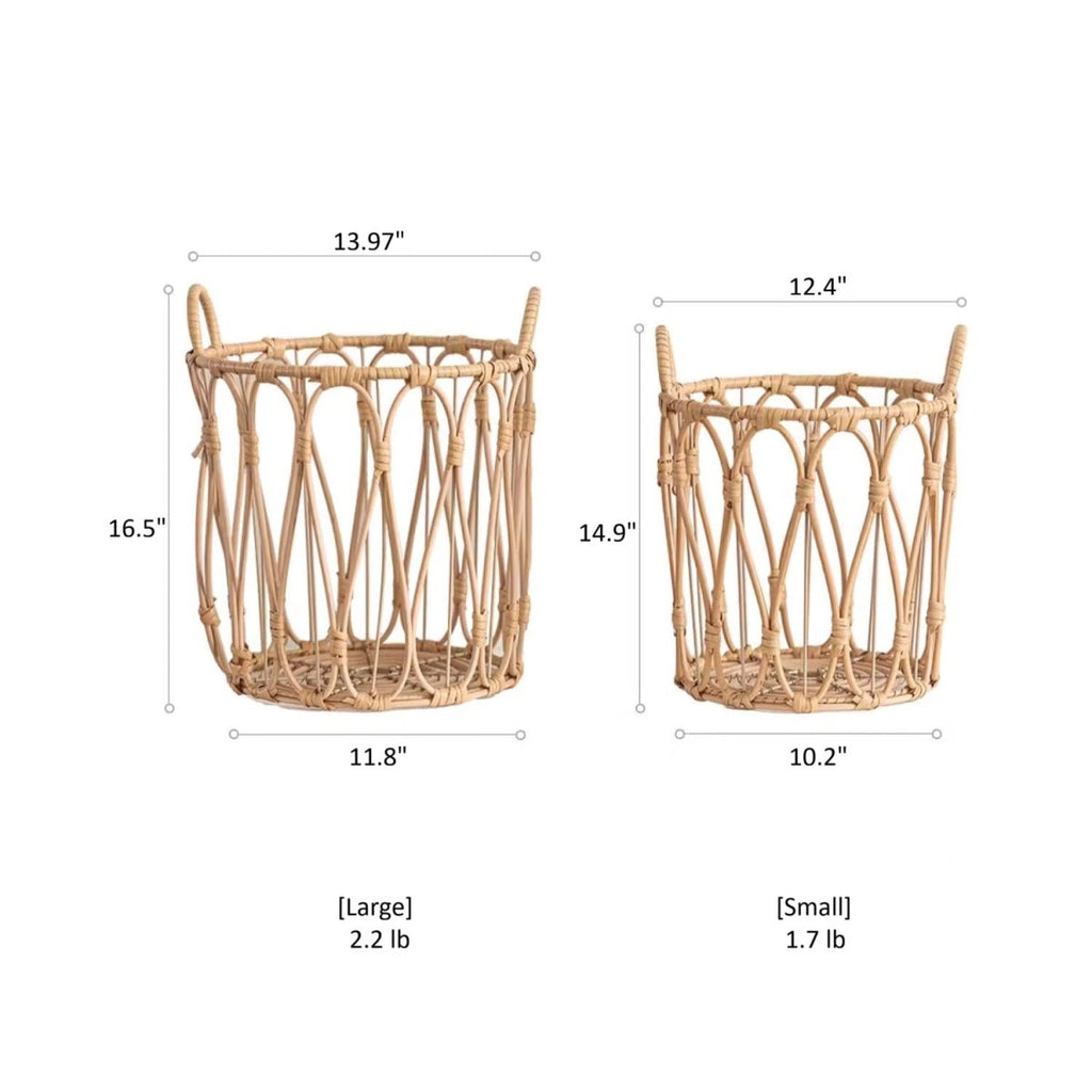 Open-Weave Rattan Basket