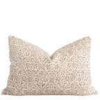 Mariella Floral Block Printed Pillow Cover | Mustard | Lumbar