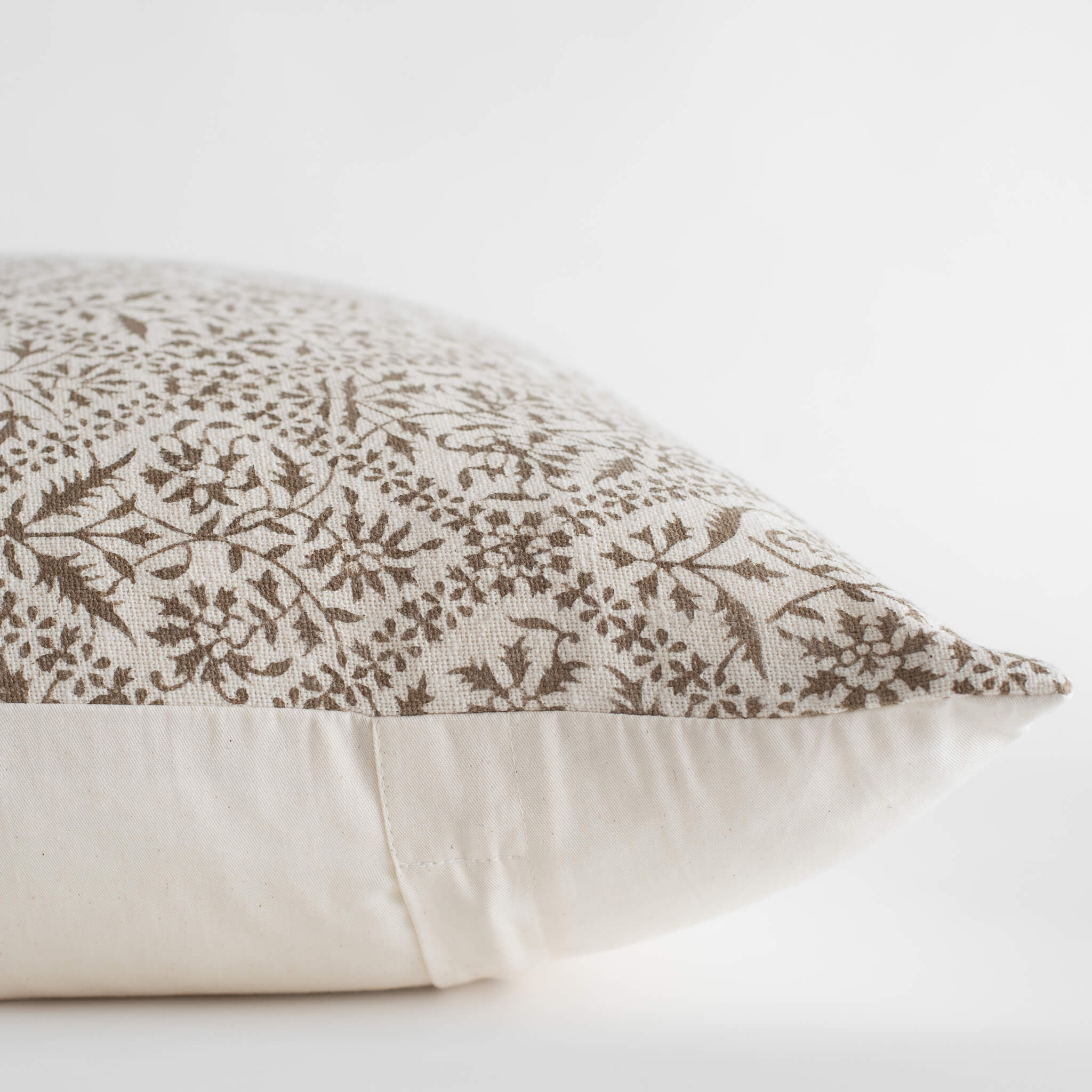 Mariella Floral Block Printed Pillow Cover | Mustard | Lumbar