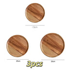 Acacia Wood Round Dinner Tray