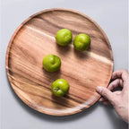 Acacia Wood Round Dinner Tray