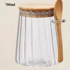 Aramé Glass Jar with Wood Lid