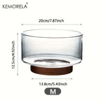 Creative Glass Fruit Bowl with Wood Base