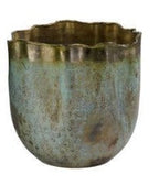 Patina Brass Plant Container, 2 Size Options