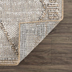Nyla Bone & Tan Textured Performance Outdoor Rug - Clearance