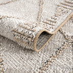 Nyla Bone & Tan Textured Performance Outdoor Rug - Clearance