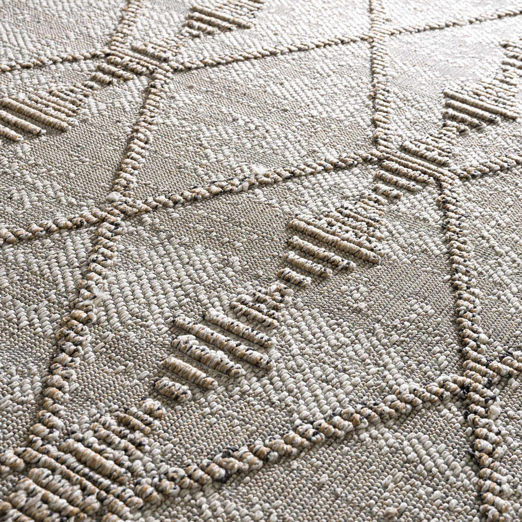Nyla Bone & Tan Textured Performance Outdoor Rug - Clearance