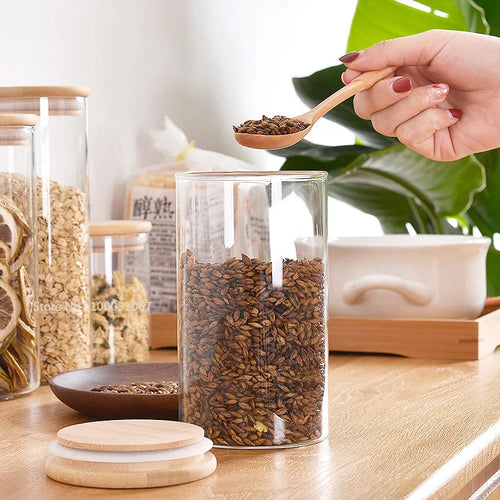 Bamboo-Covered Glass Storage Jars