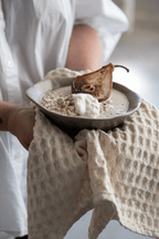 Stonewashed Cotton Waffle Weave Dish Cloths, Natural, Set of 3